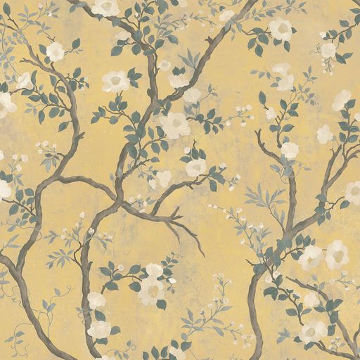 Camellia Wallpaper - Golden Yellow
