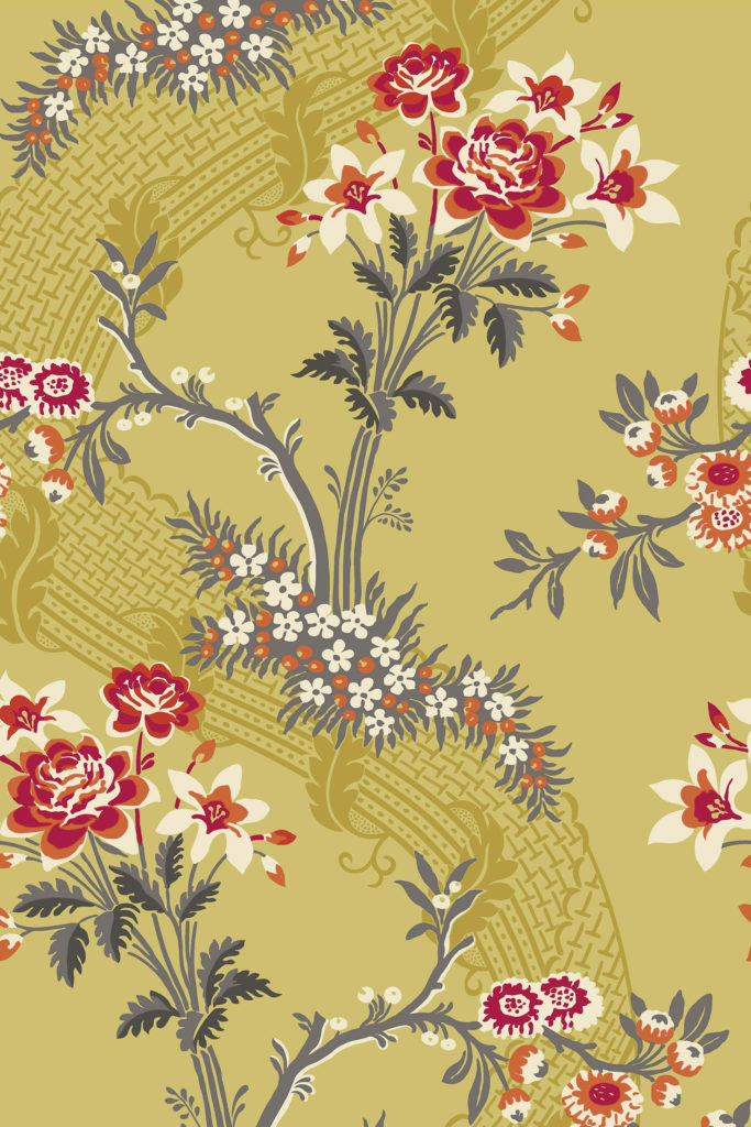 Lace Brocade Wallpaper - Gold and Grey