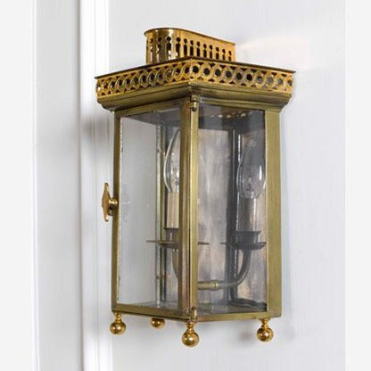 Swangrove Wall Lantern - Antique Brass / Gilt detailing
