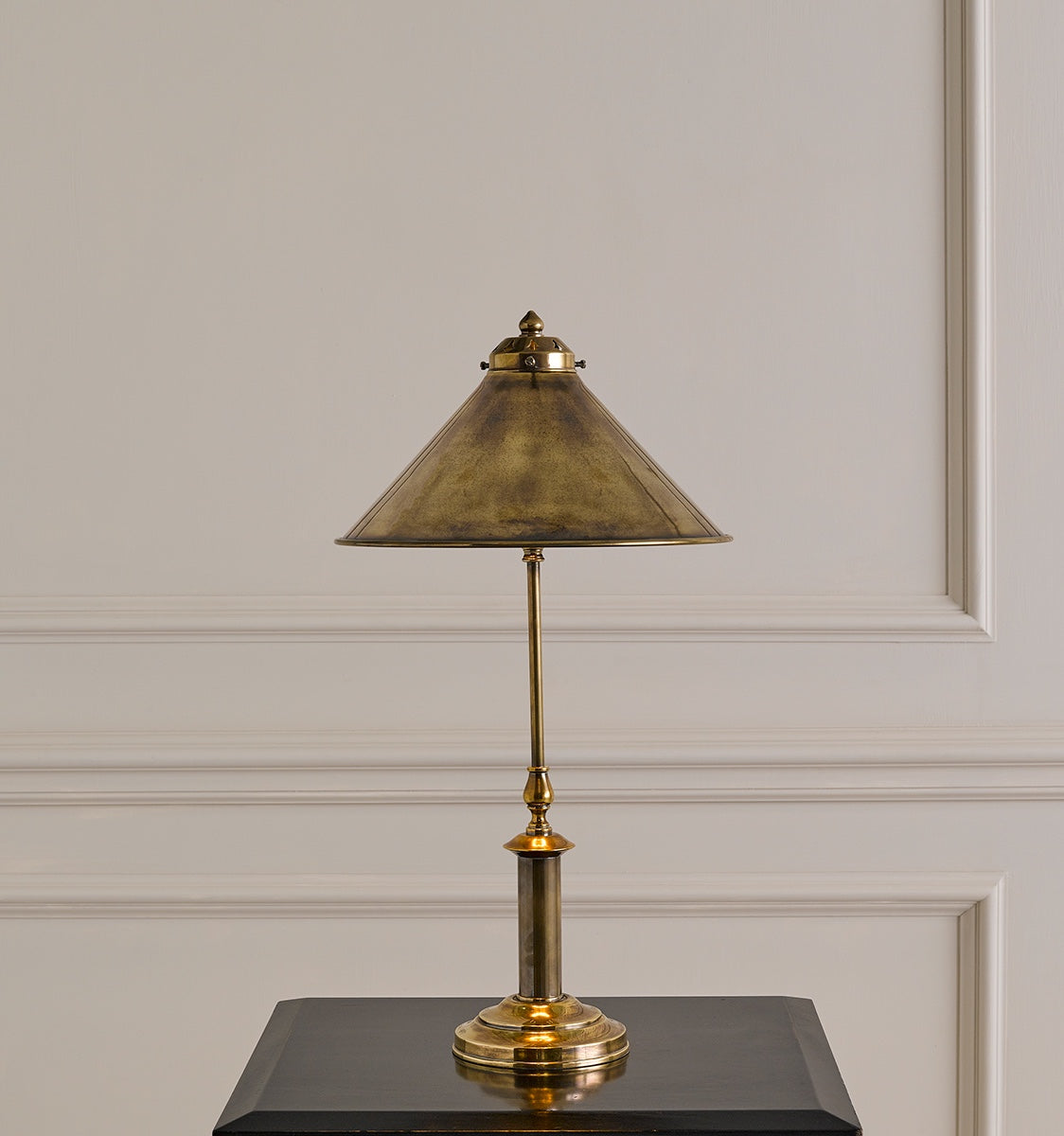 Dorchester Lamp with Shade - Antique Brass