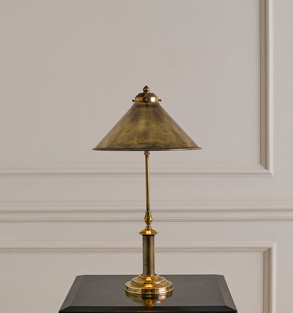 Dorchester Lamp with Shade - Antique Brass