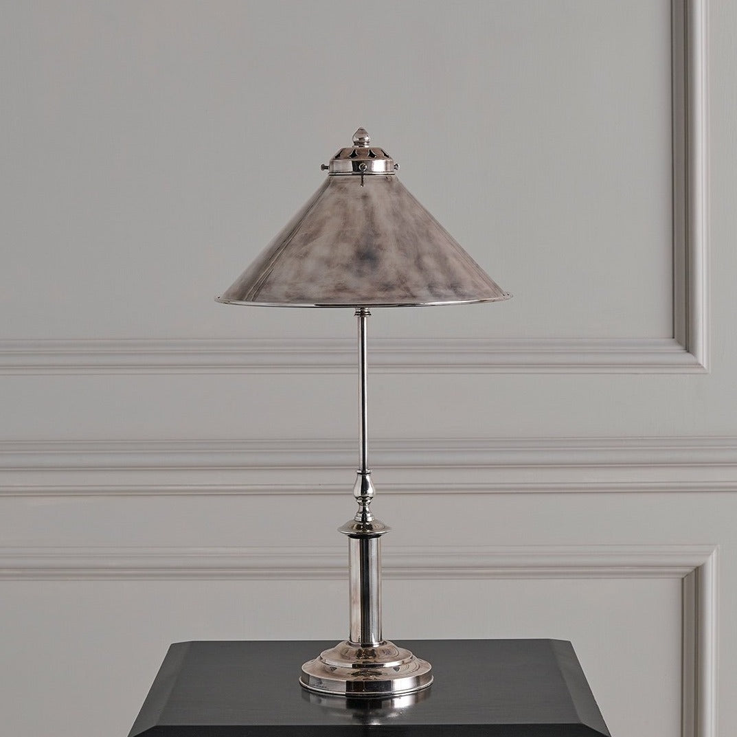 Dorchester Lamp with Shade - Antique Silver