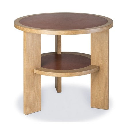 Balfour Round End Table - #18 Cerused Oak