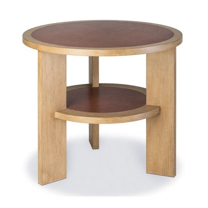 Balfour Round End Table - #18 Cerused Oak