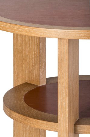 Balfour Round End Table - #18 Cerused Oak