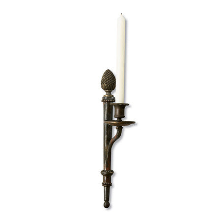 Bastide Candleholder - Antiqued and Distressed Gilt and Steel